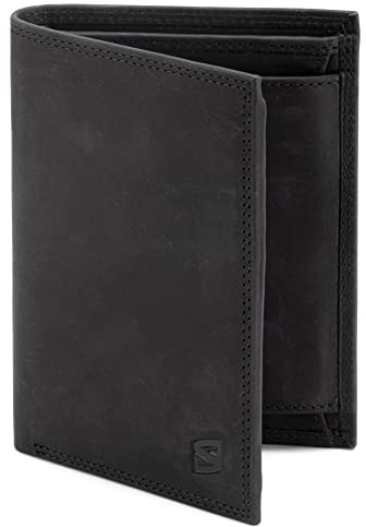 SERASAR | Portafoglio Uomo in Pelle [Vintage] con Protezione RFID | Nero | Vera pelle | Confezione Regalo Portfolio Accessori borsa di attrezzi in Vera Pelle Ragazzo Cartella in Pelle Antifurto Uomo