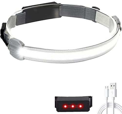 Torcia frontale ricaricabile, lampada frontale a LED a fascio largo 100000 lumen Lampada frontale leggera con 3 modalità per il campeggio Corsa Escursionismo Pesca