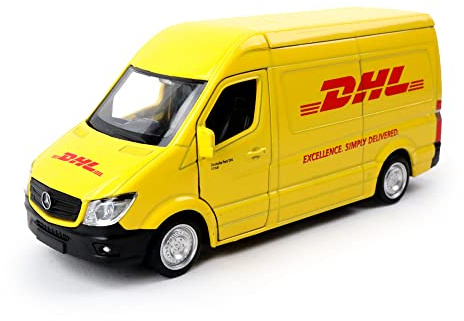 TURBO CHALLENGE - Camión DHL - City - 850318-1/36 - Coche Retro-Fricción - Amarillo - Metal - Juguete para Niños - Coche - Vehículo - Regalo - A Partir de 3 años