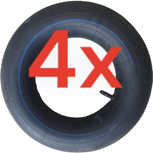 KOVA® 4X Schubkarrenschlauch 4.00-8 Schlauch Ersatzschlauch für Schubkarre Schubkarrenrad 400x100mm mit geraden Auto Ventil Schubkarrenradschlauch Innenschlauch Luftreifen Luftrad