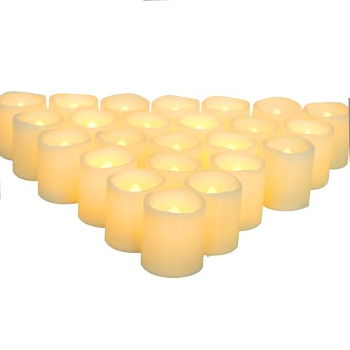 CANDLE CHOICE Batteridrivna flamlösa votivljus små ljusa flimrande LED-ljus för bröllopsfest bord bordsuppsatser halloween juldekorationer batterier inkl. varm vit 48-pack