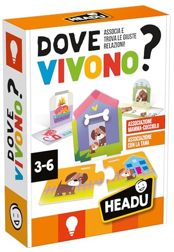 HEADU - Dove Vivono - Associa e Trova le Giuste Relazioni! - Un Gioco Educativo per Bambini dai 3 ai 6 anni - Made in Italy | IT61169
