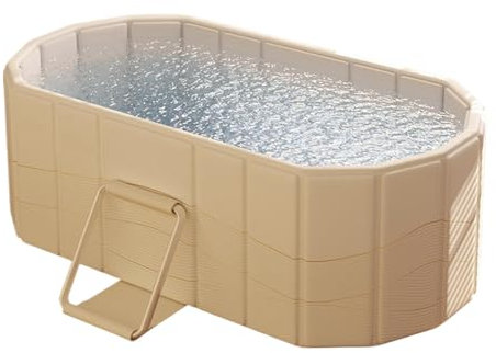 Vasca da bagno pieghevole, vasche da bagno portatili, vasca autoportante, isolamento termico e drenaggio, design salvaspazio e struttura robusta, 120 cm per casa e viaggio