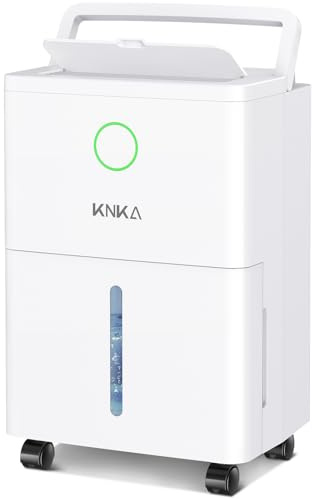 KNKA 1600 sq.ft Dehumidifier for Basement, 21 Pint Dehumidifiers for Home with Drain Hose, Continuous Drainage, Washable Filter, Intelligent Humidistat for Bedroom, Bathroom, Large Room
