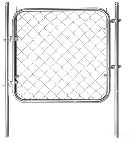 Chain Link Fence Gate - Complete Set with Support Posts, 59-inch Posts, Easy Installation, Durable Galvanized Steel (Gate (39 x 59in))