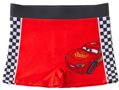 Disney Pixar Cars Pantaloncini da Bagno da Ragazzo, Lightning McQueen Boxer Costume da Bagno per Bambino, Taglie 3 a 8 Anni (IT, età, 3 Anni, Regular, Rosso)