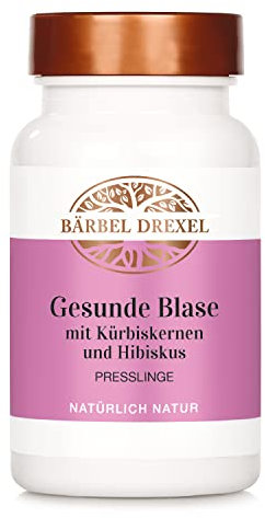 BÄRBEL DREXEL® Gesunde Blase mit Kürbiskernen und Hibiskus Presslinge (120 Stk) Blasenschwäche einzigartige Formel Kürbisextrakt Cranberry Vitamin C 100% Vegane Herstellung Deutschland unruhige Blase