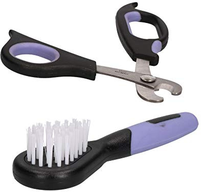 AB Tools Small Animal Deluxe Claw Trimmer Nail Cutter & Mini Soft Brush Guinea Pig, Rabbit