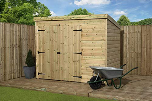 Empire 4000 Pent Garden Shed 7X4 SHIPLAP T&G DOUBLE DOOR PRESSURE TREATED