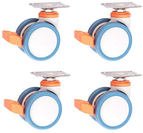 Rotella Girevole,Rotella for Mobili,Ruote Mediche Doppie da 3 for Carichi Pesanti,Ruota Girevole in PU,Rotella for Mobili,per Apparecchiature Elettroniche del Carrello Ospedaliero,Raccordo Piastra Sup