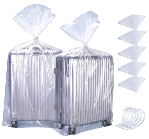 ZHYOPING Extra Large Clear Plastic Bags 39 x 47 (100 x 120 cm), 5PCS Waterproof Jumbo Storage Bags,100μm Heavy Duty Bags with 5 Cable Ties for Loft,Luggage,Suitcase,Comforter,Chair,Toys,Bedding