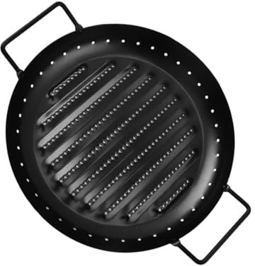 HOLIDYOYO piastra per barbecue bistecchiera antiaderente strumento barbecue bistecchiera da campeggio all'aperto PAN BARBECUE Telaio da forno Piatto di griglia Acciaio inossidabile Nero