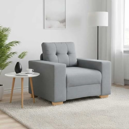 mzdioop Fåtölj ljusgrå 100 x 78 x 80 cm, tygöverdrag, bekväm relaxsoffa för vardagsrum, sovrum och reception, robust ram, max. 110 kg lastkapacitet