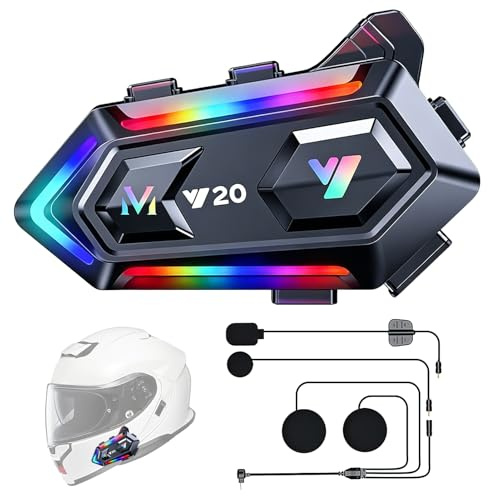 Auriculares Casco Moto Bluetooth 5.3, Kit Bluetooth Casco Moto Manos Libres