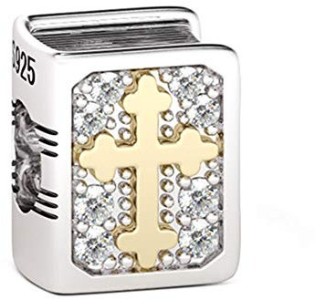 GNOCE Engel Perlen Charm Anhänger 925 Sterling Silber Bibel Charms mit Zirkonia Charm Schmuck für alle Armbänder Halsketten Geschenke Bijouterie für Damen (Bibel)