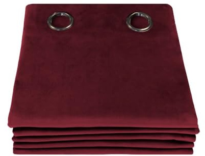 Moondream DecibelControl™ 3in1 Tenda antirumore | Acustico | Termico inverno+estate | 100% oscurante | Tecnologia patentata | Prodotto in UE | Velluto | Occhiello | Rosso MC214 | 130L x 260A cm