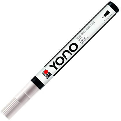 Marabu 12400101070 - YONO Marker, Weiß 070, vielseitiger Acrylstift mit feiner japanischer Rundspitze 0,5 - 1,5 mm, wasserbasiert, lichtecht und wasserfest, für nahezu alle Untergründe