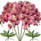 FagusHome 81.3 cm künstliche Phalaenopsis-Blumen, 4 Stück mit 2 Bündeln, künstliche Orchideenblumen, Stielpflanzen, künstliche Schmetterlinge, Phalaenopsis, Party, Dekoration (violetter Apfel)
