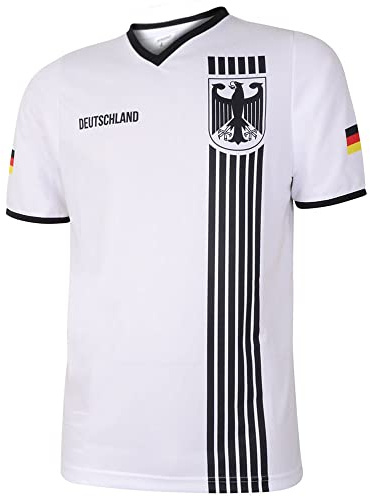 Tyskland Fotbollströja Hemma - Randig Svart Vit - Barn och Vuxna - Pojkar - Fotbollsutrustning - Fotbollspresenter - Sport-T-shirt - Sportkläder - Storlek S