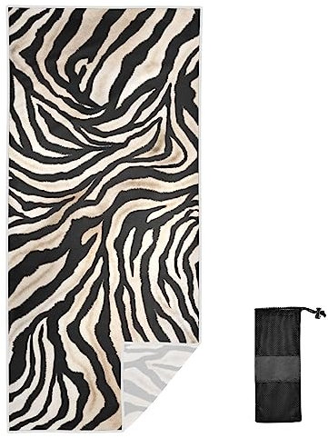 Anantty Strandtuch Vintage Zebra Print Quick Dry Handtuch für Reisen Schwimmbad Yoga Fitnessstudio Camping Sport Urlaub
