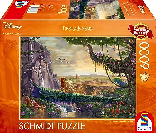 Schmidt Spiele 57396 Thomas Kinkade, Disney, The Lion King, Return to Pride Rock, 6000 Teile Puzzle, Earthy Shades