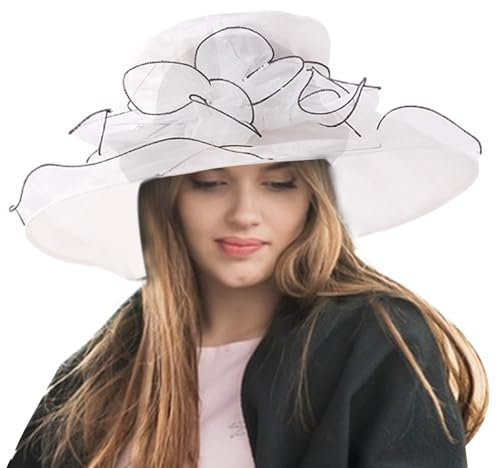 Humdcdy Fascinator-Hüte für Damen | Tea-Hüte Mit Blumen | Organza-Hut für Frauen | Kirche, Braut, Teeparty, Hochzeit, Kapelle Event