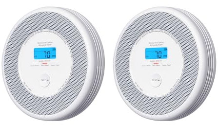 X-Sense Détecteur de Fumée et de Monoxyde de Carbone avec Fonction d’Alerte Vocale en Français, Détecteur de Fumée et de CO avec Pile Remplaçable, XP0A-SR, Lot de 2