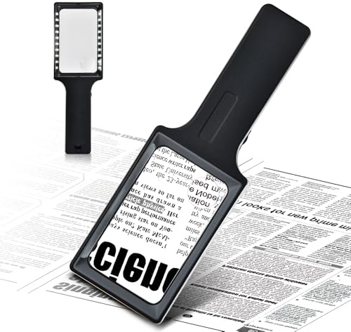 yotutun Loupe de Lecture, 2X 8X Loupe Grossissante à Main avec 20 Lumières LED à Intensité Variable Loupe Eclairante Loupe Lumineuse pour Lecture, Seniors, Malvoyant, Observation et Travaux Manuels