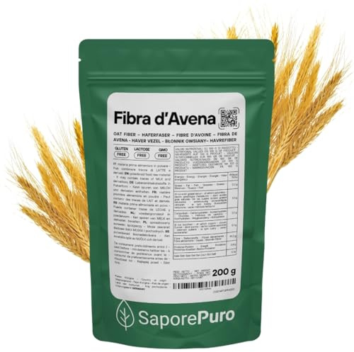SaporePuro Fibra di Avena in polvere 200 g - Fonte Naturale di Fibre