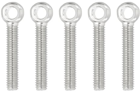 PATIKIL Tornillos Oculares De Elevación Con Hombro M6x39mm, 5 Piezas Tornillos Oculares De Elevación Para Maquinaria 304 Acero Inoxidable Roscado Con Ojal Para Elevación, Plateado