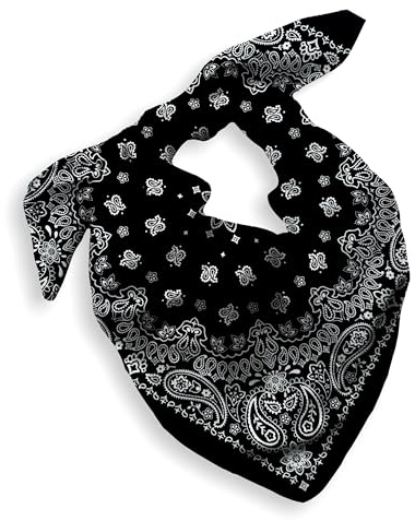 Every-ville Baumwoll-Bandana, Paisley Halstuch, Unisex, 1er Set | 55 × 55 cm, weich, atmungsaktiv und vielseitig, für Damen und Herren, Sport, Motorrad, Haare, Hals, Alltag und Freizeit