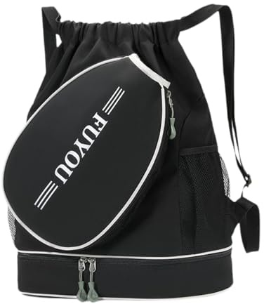 APLVFFZH Zaino Tennis con Tasca Porta Racchette Ampia Scomparto Scarpe Separato Zaino Organizer per Accessori Sportivi Borsa Nylon Impermeabile Adatto per Uom, Nero