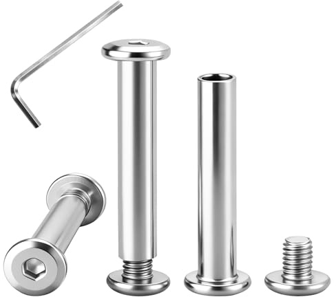 VINATO 20 Pezzi Viti di Collegamento per Mobili M4x30mm, con Dadi a Brugola e Chiave Allen, Kit in Acciaio Inossidabile 304 per Assemblaggio Armadi, Letti, Scaffalature
