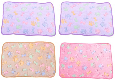 VANZACK 4pièces Couvertures pour Animaux de Compagnie Tapis Lavables pour Cage de Cochon Hamsters et Lapins