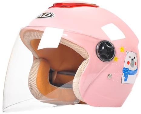 Frcychri Casco per Bambini 3/4 Viso Aperto - Casco Mezzo Guscio con Visiera Parasole, Casco da Ciclomotore - Omologato ECE Unisex Scooter Biciclette, Sci, Monopattini, Bici Senza Pedali B,X-Large