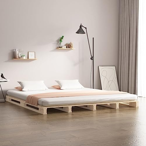 Solivagant Lit de Palette 140x190 cm Bois de pin Massif,(23 KG)