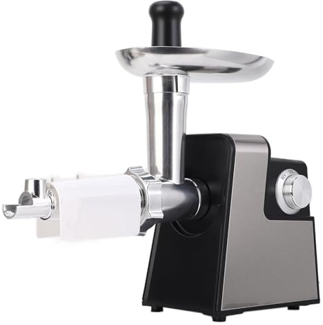 Luocute Picadora de Carne, Picadora de Carne Multifuncional Eléctrica de Alta Resistencia de 2800 W con 2 Configuraciones de Velocidad Inversa, 3 Placas de Molienda, Embutidora de (Enchufe de la UE