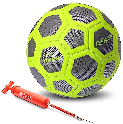 GoSports Elite Futsal Ball – ideal für Indoor- oder Outdoor-Futsal-Spiele oder zum Üben – wählen Sie zwischen Einzel- oder Sechserpack – inklusive Pumpe