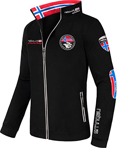Nebulus Herren Sweatjacke Comeback, Übergangsjacke, lässige Jacke, schwarz - M