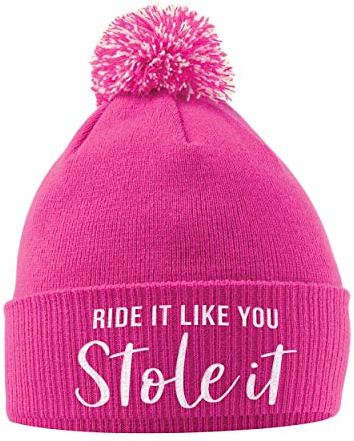 SaveThePeople Ride It Like You Stole It Bobble Hat- Horse Riding Hat - Equestrian Accessories - Horse Gifts for Girls - Horse Loving Girls - Winter Beanie Hats for Girls - Horse Riding Presents Women