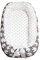 SONARIN Babynest babynestchen 100% Baumwolle,multifunktionales Kuschelnest für Babys,hypoallergen, mit Kissen, tragbar,Nestchen Reisebett für Babys und Säuglinge(Elefanten-Grau)