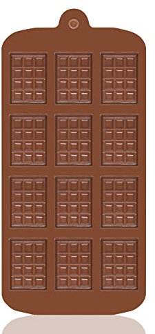 JEJA Stampi per Cioccolatini, Stampi per Cioccolatini in Silicone con 12 Cavità Antiaderenti, mini stampi per cialde, per cioccolatini, barrette di cioccolato, cialde e cioccolatini