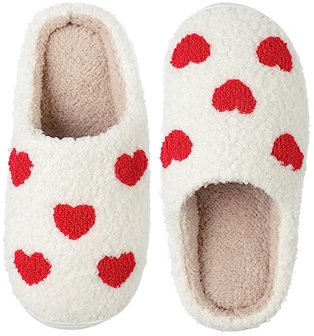 Solutra Women's Fluffy Slippers - Plush Memory Foam, Comfy Warm House Slippers for Women & Men (4/5 UK, Little Love)