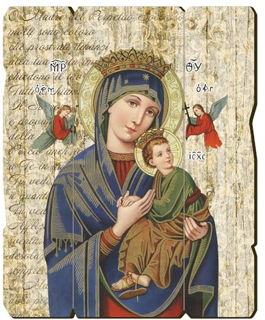 Fratelli Bonella | Formad träbild i vintagestil för evig räddning f.to 28,5 x 35,5 cm | Tillverkad i Italien