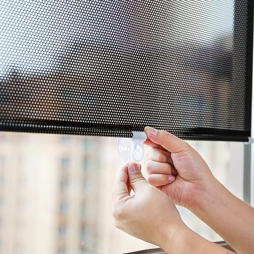 X1NGFU Sonnenschutz Rollo Saugnapfes Rollo Fensterrollo Verdunkelungsrollo Mit Saugnapf,Temporäre Jalousien,Auto Sonnenblende,für Auto,Zuhause,Dachfenster,ohne Bohren,Breite X Länge (80cm x 125cm)