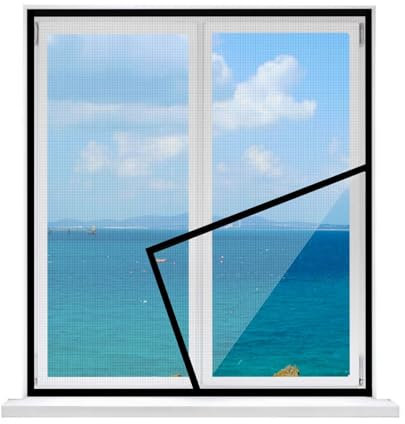 Fliegengitter FüR Fenster,50x100cm Anti-Moskito Fliegengitter FüR Fenster Und TüRen，Einfache Klebemontage,Für Balkonfenster Wohnzimmer Schlafzimmer Schwarz