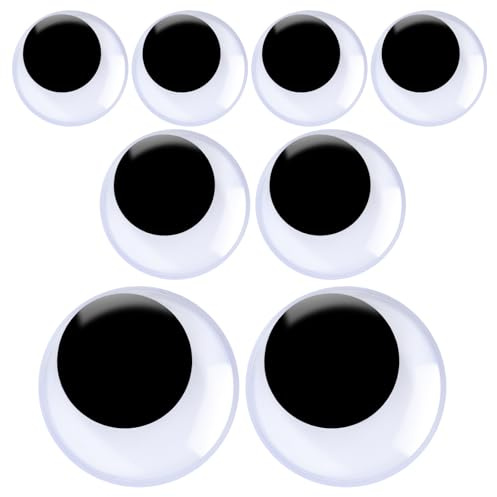 8 st gigantiska googly ögon självhäftande 3 storlekar googly ögon plast stor nyhet googly ögon stor plast vikla ögon för gör-det-själv-hantverk halloween juldekoration (5,9 cm)