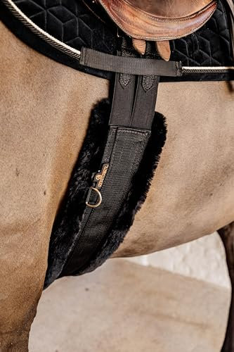 Kentucky Horsewear - Sattelgurt - Wolle/Pelz - Schwarz/Schwarz 135cm