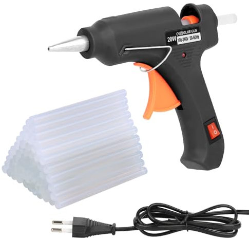 TNOMSNO Pistolet à Colle Chaude, 20W Pistolet a Colle avec 60pcs 7mm*100mm Bâtons de Colle, Pistolets à Colle électriques Pistolet a Colle Chaude pour Réparation, Artisanat, DIY, Maison