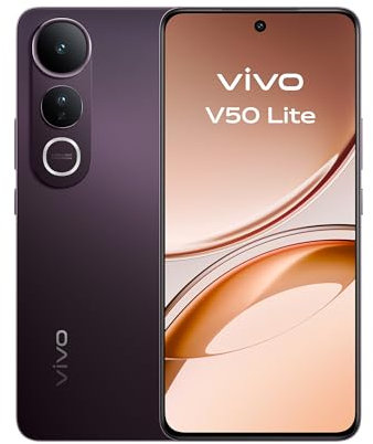 vivo V50 Lite 4G Smartphone, 8G+256G, 6,77 120Hz P-OLED-Bildschirm, 50MP Sony Hauptkamera, Aura Light, 5200 mAh Akku, 90W FlashCharge, IP65, 400% Lautstärke & Dual-Stereo-Lautsprecher, Dual Sim Handy